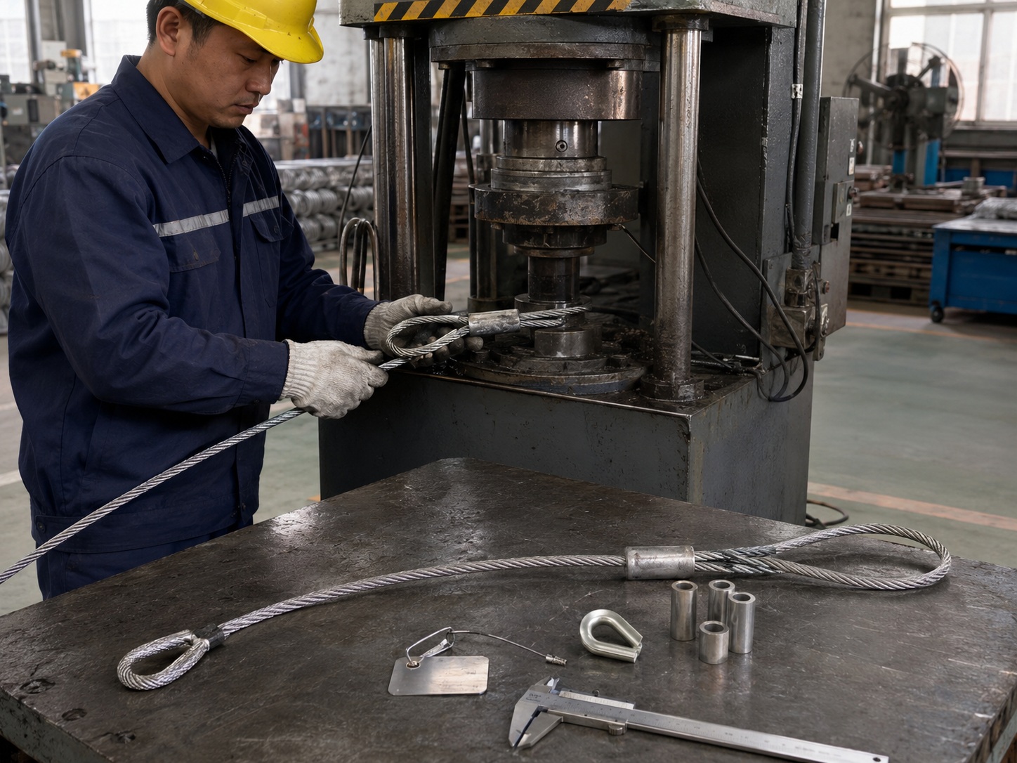 Flemish Eye Wire Rope Sling Swaging Process